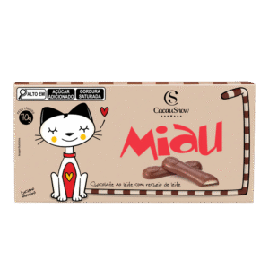 Tablete Miau de Chocolate ao Leite Recheado 70g