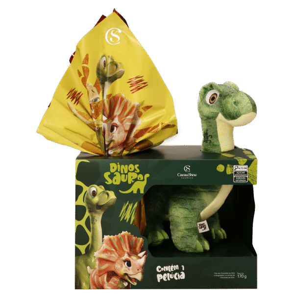 Ovo de Páscoa ao Leite Dinossauros Pelúcia Dylan 170g